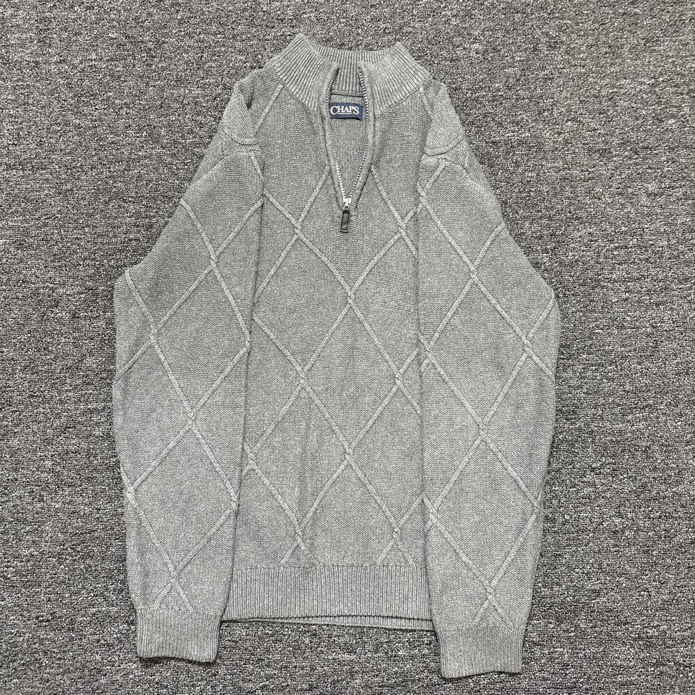 Chaps grey quarter zip sweater